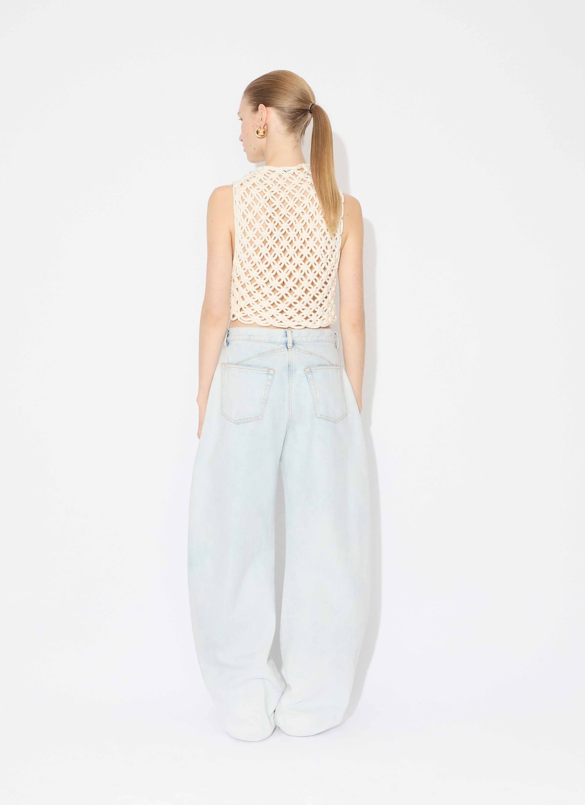 HAND KNOTTED TOP ALAÏA WHITE  HAND KNOTTED TOP